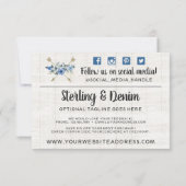 ウッド素朴&ボヘミアン水カラーサンキューカード 招待状 (裏面)