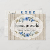 ウッド素朴&ボヘミアン水カラーサンキューカード 招待状 (正面/裏面)