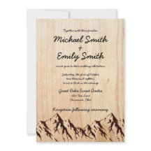 ウッド素朴&マウンテン結婚式招待状