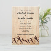 ウッド素朴&マウンテン結婚式招待状 招待状 (スタンド正面)