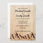ウッド素朴&マウンテン結婚式招待状 招待状 (正面/裏面)