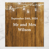 ウッド素朴・メイスンぶら下がったジャーのラ結婚イツ ワインラベル (シングルラベル)