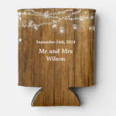 ウッド素朴・メイスンぶら下がったジャーのラ結婚イツ 缶クーラー (正面)