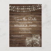 ウッド素朴・メイソンのジャー・ライトは日付を保存 案内ポストカード (正面)