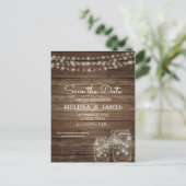 ウッド素朴・メイソンのジャー・ライトは日付を保存 案内ポストカード (スタンド正面)