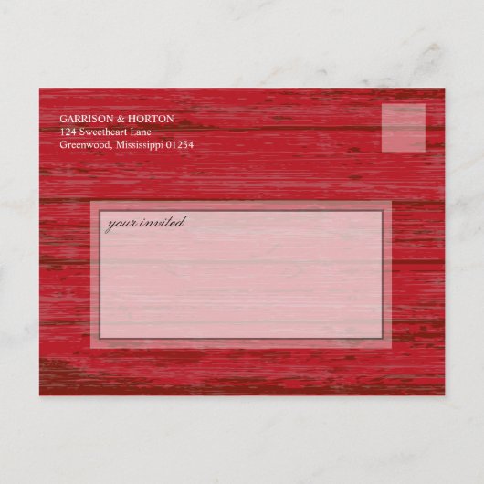 ウッド素朴・メイソンの瓶とライトは日付を保存 案内ポストカード (裏面)