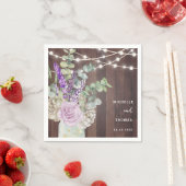 ウッド素朴・メイソン・ジャー結婚ズ スタンダードカクテルナプキン (インサイチュ)