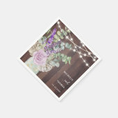 ウッド素朴・メイソン・ジャー結婚ズ スタンダードカクテルナプキン (角)