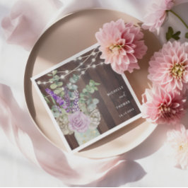 ウッド素朴・メイソン・ジャー結婚ズ スタンダードカクテルナプキン