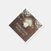 ウッド素朴・メイソン・ジャー・ベイビーの息結婚屋 スタンダードカクテルナプキン (角)