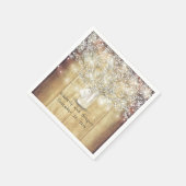 ウッド素朴・メイソン・ジャー・ベイビーの息結婚屋 スタンダードカクテルナプキン (角)