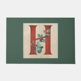 ウッド素朴&ユーカリ文字H ドアマット