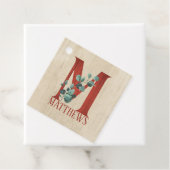 ウッド素朴&ユーカリ文字Mパーソナライズされた フェイバータグ (インサイチュ)