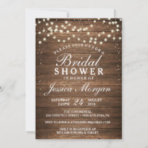 ウッド素朴&ライツブライダルシャワー招待