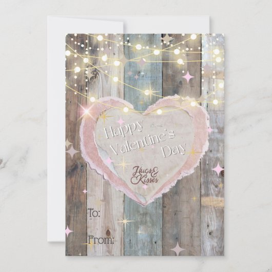 ウッド素朴&ライトハッピーヴァレンティーンズデイカード シーズンカード (正面)
