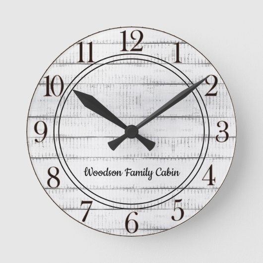 ウッド素朴 ラウンド壁時計 (正面)