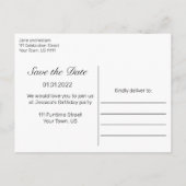 ウッド素朴&レースキンセニェラ招待状はがき 案内ポストカード (裏面)