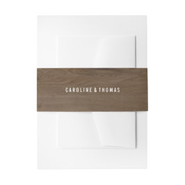 ウッド素朴&レースベリーバンドデザイン 招待状ベリーバンド