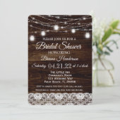 ウッド素朴&レースメイスンジャールライトブライダルシャワー 招待状 (スタンド正面)