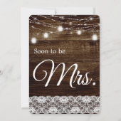 ウッド素朴&レースメイスンジャールライトブライダルシャワー 招待状 (裏面)