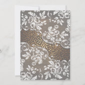 ウッド素朴&レース金ゴールド紙吹雪エレガントな結婚式 招待状 (裏面)