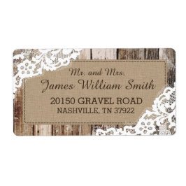 ウッド素朴・レース・カントリー・ウェスタン結婚ズ・ラベル ラベル