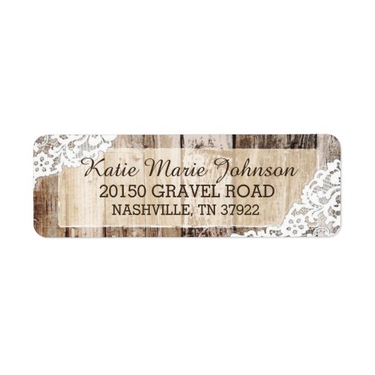 ウッド素朴・レース・カントリー・ウェスタン結婚ズ・ラベル ラベル (正面)