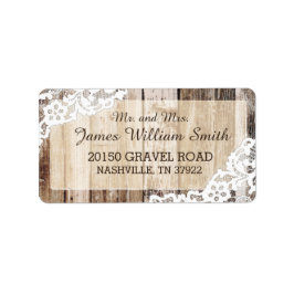 ウッド素朴・レース・カントリー・ウェスタン結婚ズ・ラベル ラベル