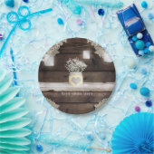 ウッド素朴、レース&メイスンジャースバーンエレガントパーティー ペーパープレート (パーティー)