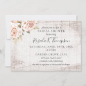 ウッド素朴&ロマンチックバラコテージブライダルシャワー 招待状 (正面)