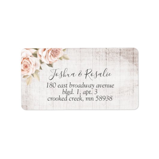 ウッド素朴&ロマンチックバラシャビーシックフローラ ラベル (正面)