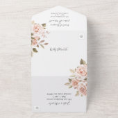 ウッド素朴&ロマンチックバラシャビーシック結婚ズ オールインワン招待状 (外側)