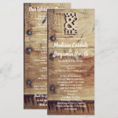 ウッド素朴「You & Me」結婚式 プログラム (正面/裏面)