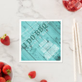 ウッド素朴I do BBQカップルシャワーズケ結婚ーキ スタンダードカクテルナプキン (インサイチュ)