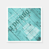 ウッド素朴I do BBQカップルシャワーズケ結婚ーキ スタンダードカクテルナプキン (正面)