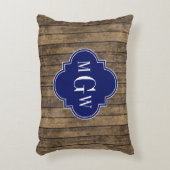 ウッド素朴Lプランクス#1ネイビークローバー3 M'gram アクセントクッション (正面(垂直))