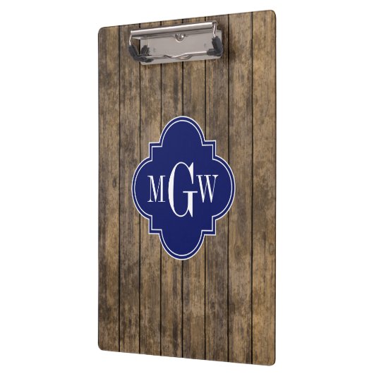 ウッド素朴Lプランクス#1ネイビークローバー3 M'gram クリップボード (左)