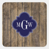 ウッド素朴Lプランクス#1ネイビークローバー3 M'gram スクエアシール (正面)