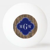 ウッド素朴Lプランクス#1ネイビークローバー3 M'gram 卓球ボール (裏面)