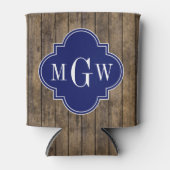 ウッド素朴Lプランクス#1ネイビークローバー3 M'gram 缶クーラー (正面)