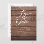 ウッド素朴QRコードスクリプト日付の保存 ポストカード (正面/裏面)