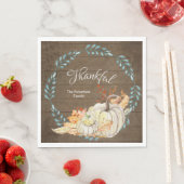 ウッド素朴w紅葉nカボプキンサンクスギビング スタンダードランチョンナプキン (インサイチュ)