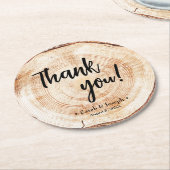 ウッド結婚カットの手打ち ラウンドペーパーコースター (アングル)