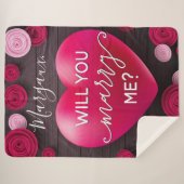 ウッド結婚ハートの提案 – 私と結婚 シェルパブランケット (正面(横))