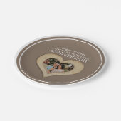 ウッド結婚記念写真ハート紙プレート ペーパープレート (アングル)