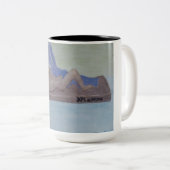 ウッド絵を描マグの女性 ツートーンマグカップ (正面右)