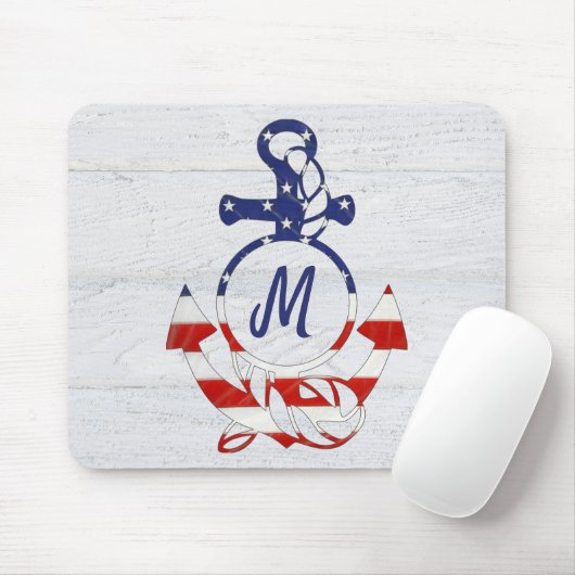 ウッド航海ののフラグいかり マウスパッド (マウス)