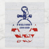 ウッド航海ののフラグいかり ワインラベル (シングルラベル)