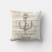 ウッド航海の素朴いかりビーチハウスファミリー クッション (正面)