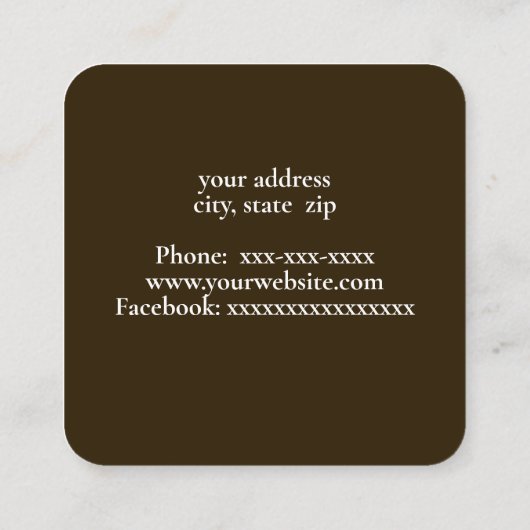 ウッド詳細 スクエア名刺 (裏面)